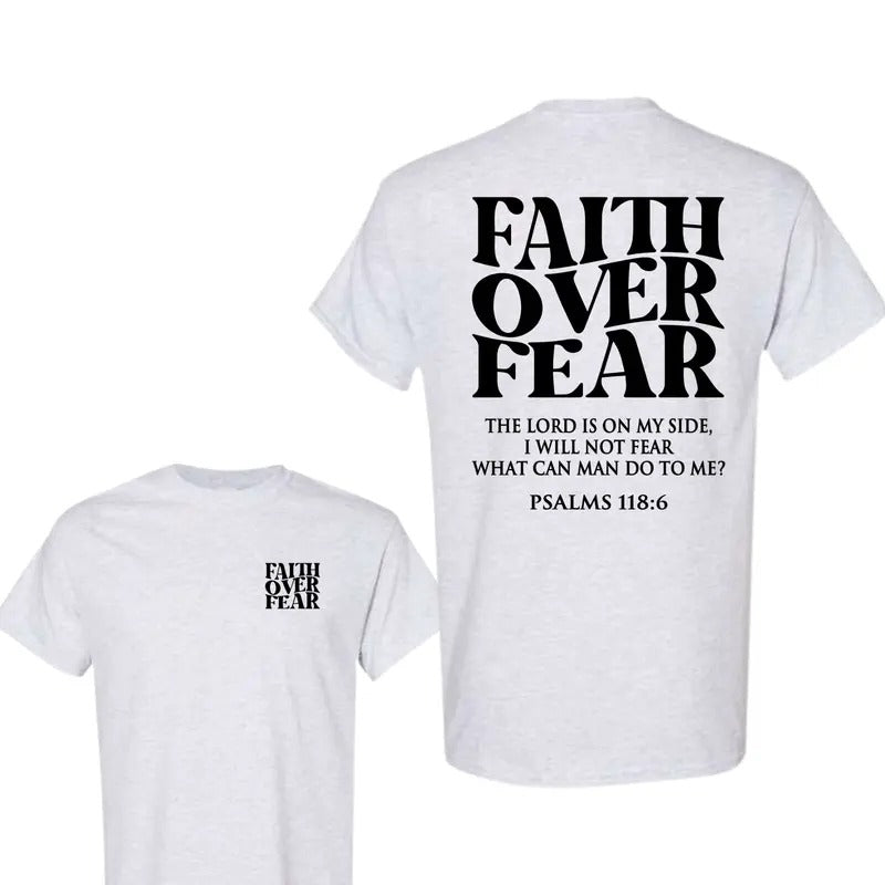 Faith Over Fear Christian Jesus - Adult & Kids T-Shirts, Sweatshirts & Hoodies apparel design preview 1