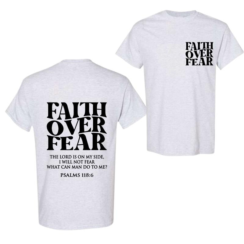 Faith Over Fear Christian T Jesus Full Color Size - Adult & Kids T-Shirts, Sweatshirts & Hoodies apparel design preview 1