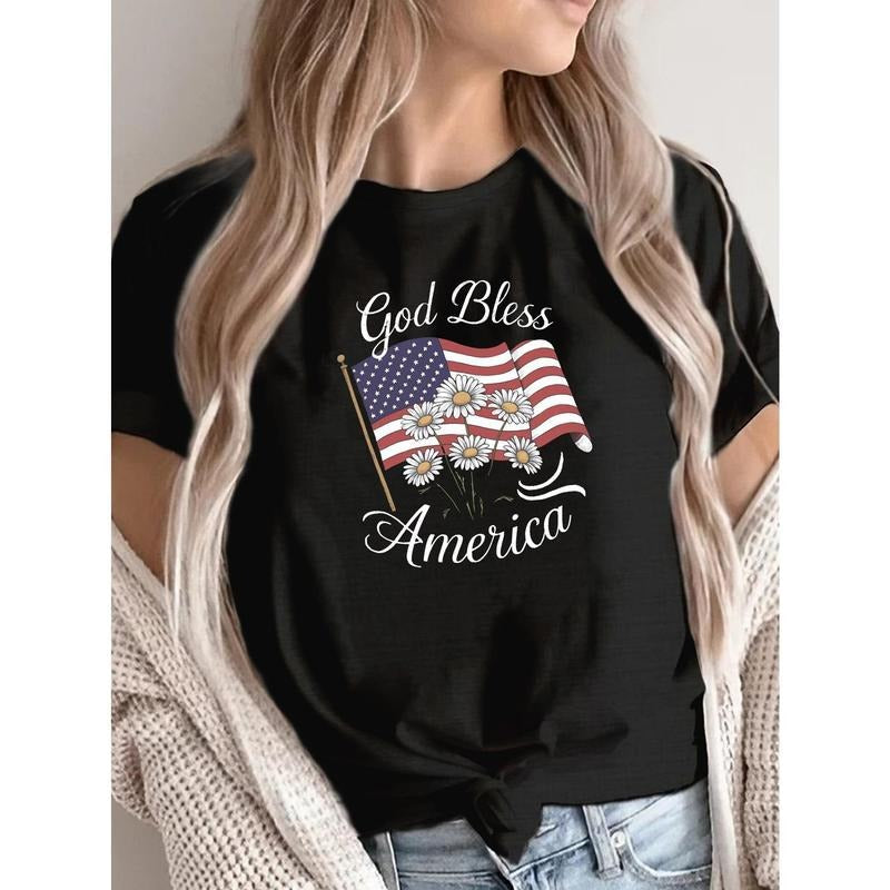 God Bless America Fitted Patriotic Print 100% - Adult & Kids T-Shirts, Sweatshirts & Hoodies apparel design preview 1