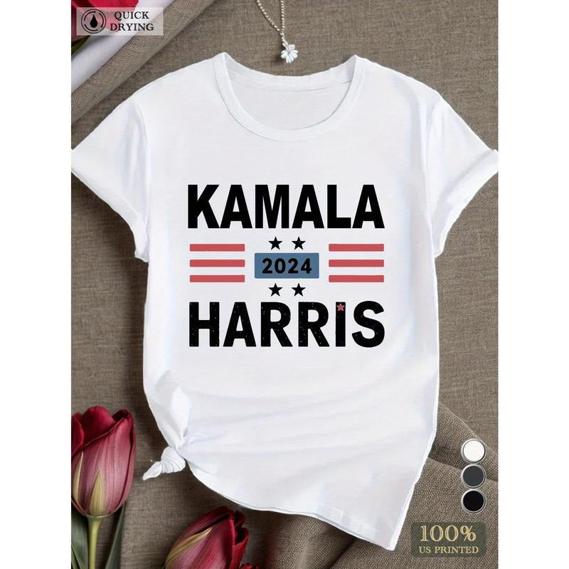 Kamala Harris 2024 Soft Casual Fit Short Sleeve Round - Adult & Kids T-Shirts, Sweatshirts & Hoodies apparel design preview 1
