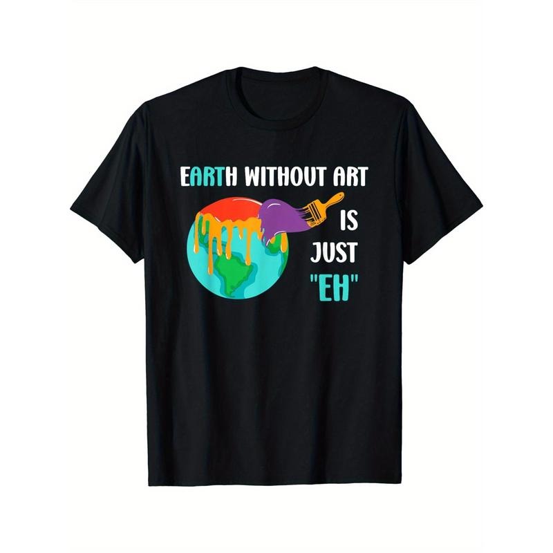 Earth Day Art Teacher 100% Cotton Casual Crew Neck - Adult & Kids T-Shirts, Sweatshirts & Hoodies apparel design preview 1