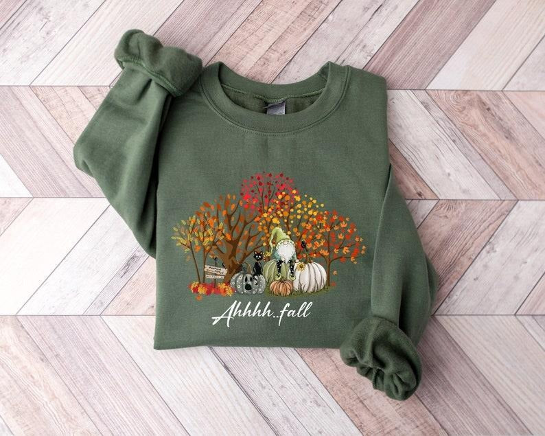 Fall Ahh Season Leaves Gnome Pumpkin Autumn - Adult & Kids T-Shirts, Sweatshirts & Hoodies apparel design preview 1