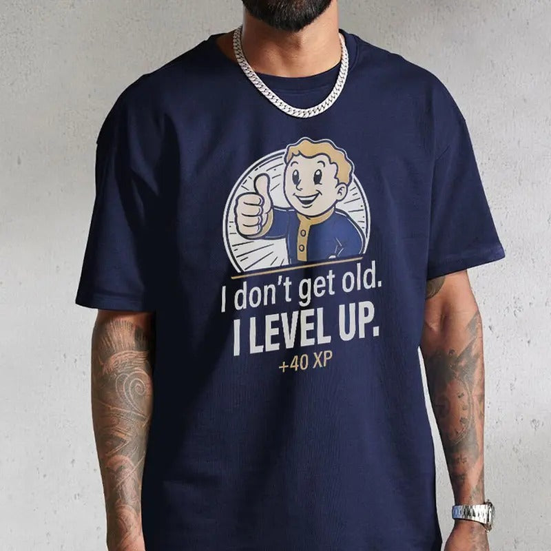 Fallout Pip Boy Gaming 'I Don'T Get Old Level Up - Adult & Kids T-Shirts, Sweatshirts & Hoodies apparel design preview 1