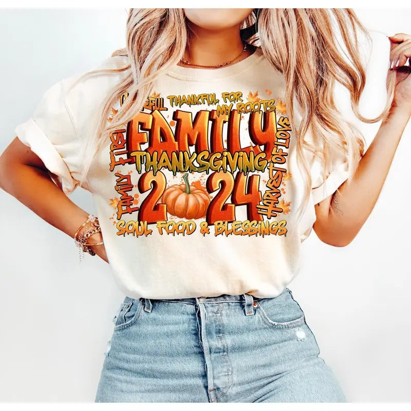 Family 2024 Thanksgiving - Adult & Kids T-Shirts, Sweatshirts & Hoodies apparel design preview 1