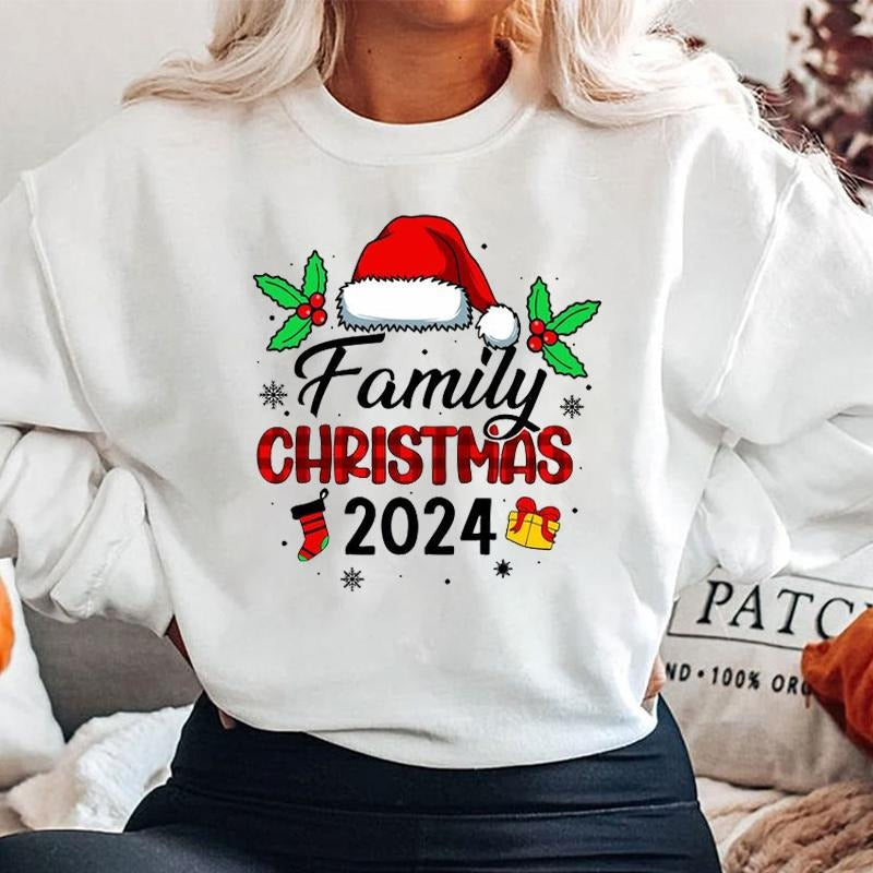 Family 2024 Happy Xmas Matching Party - Adult & Kids T-Shirts, Sweatshirts & Hoodies apparel design preview 1