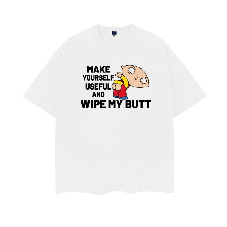 Family Guy "WIPE MY BUTT" Vintage Anime 100% Cotton - Adult & Kids T-Shirts, Sweatshirts & Hoodies apparel design preview 1