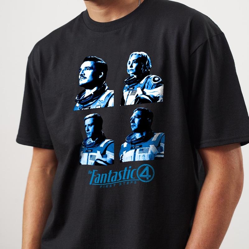 Four First Steps Retro Pedro Pascal Reed Richards - Adult & Kids T-Shirts, Sweatshirts & Hoodies apparel design preview 1