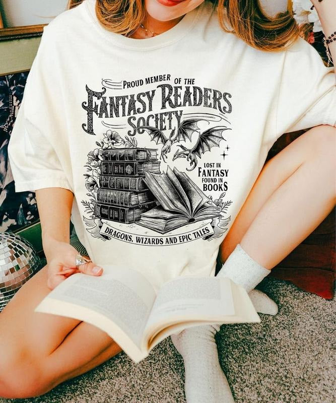 Fantasy Reader Romance Bookish Vintage Reading - Adult & Kids T-Shirts, Sweatshirts & Hoodies apparel design preview 1