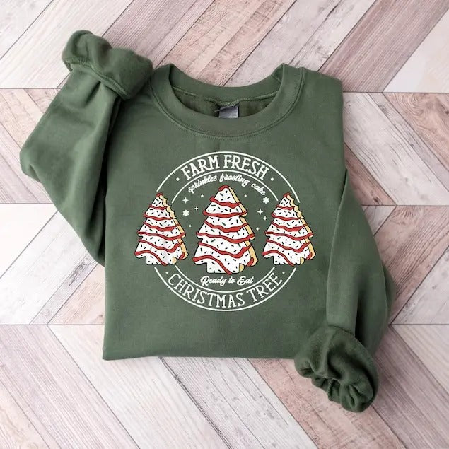 Farm Fresh Tree Cake Xmas - Adult & Kids T-Shirts, Sweatshirts & Hoodies apparel design preview 1