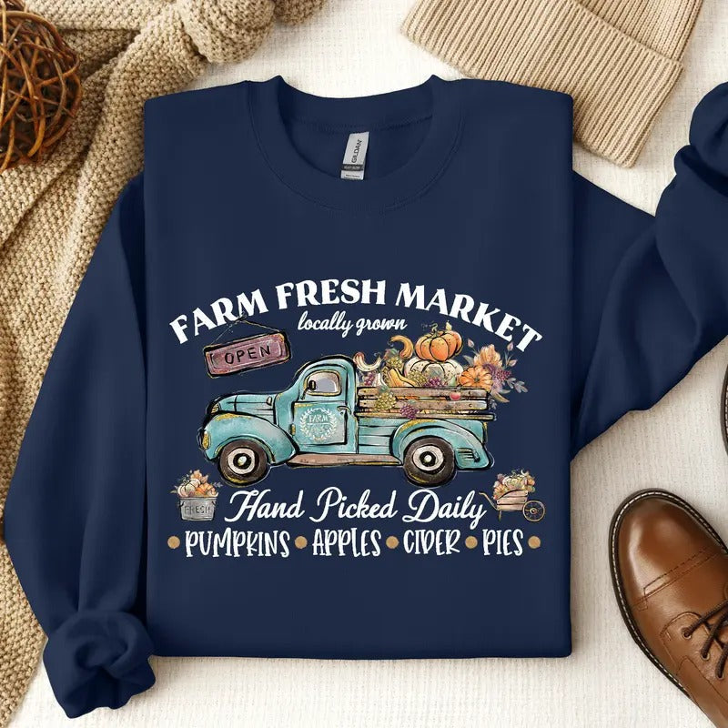 Farm Fresh Pumpkin Fall Patch - Adult & Kids T-Shirts, Sweatshirts & Hoodies apparel design preview 1