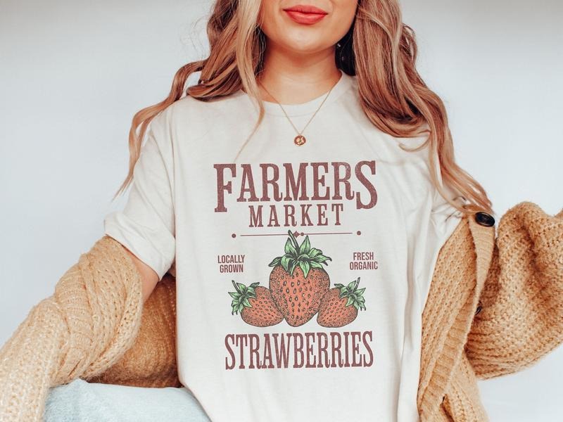 Farmers Market Strawberry Lover Casual Colorful - Adult & Kids T-Shirts, Sweatshirts & Hoodies apparel design preview 1