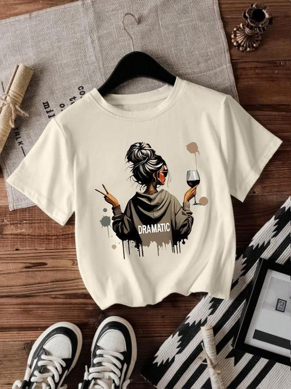 Vintage Summer Bun Girl Print Casual Fitted Short - Adult & Kids T-Shirts, Sweatshirts & Hoodies apparel design preview 1
