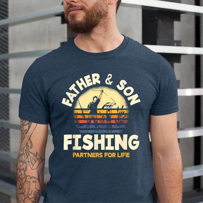 Father Son Fishing Partners Life Dad Lover - Adult & Kids T-Shirts, Sweatshirts & Hoodies apparel design preview 1