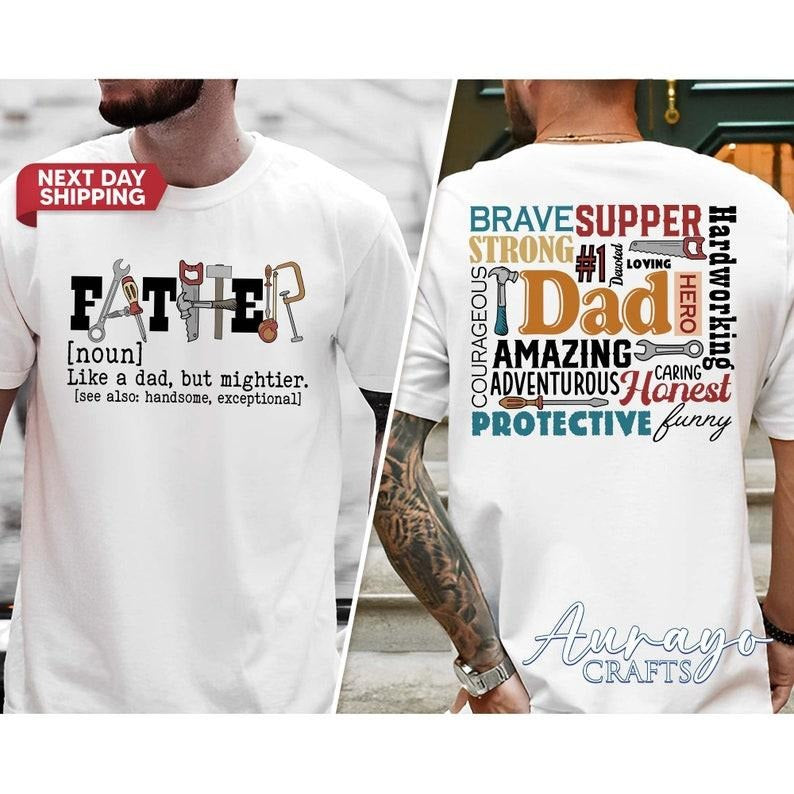 Father Definition Funny Dad Tools Mechanic Dad'S - Adult & Kids T-Shirts, Sweatshirts & Hoodies apparel design preview 1