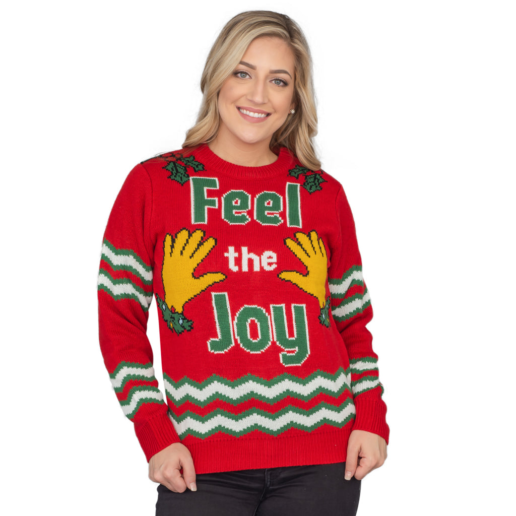 Feel The Joy Groping Hands Tacky Ugly Christmas Sweater - Holiday Gift product image 3