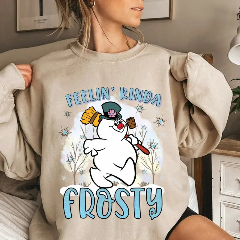Feelin Kinda Frosty Snowman 90s Cartoon Movie Lovers - Adult & Kids T-Shirts, Sweatshirts & Hoodies apparel design preview 1