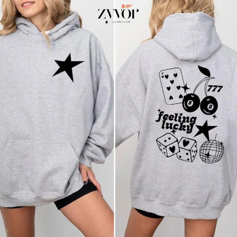 Feeling Lucky Casual Street Fleece Fabric - Adult & Kids T-Shirts, Sweatshirts & Hoodies apparel design preview 1