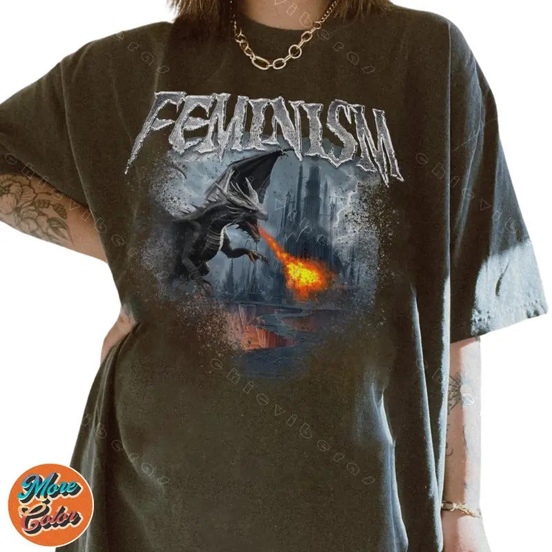 Feminism Dragon Fantasy Cotton Crew Neck Size S 3XL - Adult & Kids T-Shirts, Sweatshirts & Hoodies apparel design preview 1