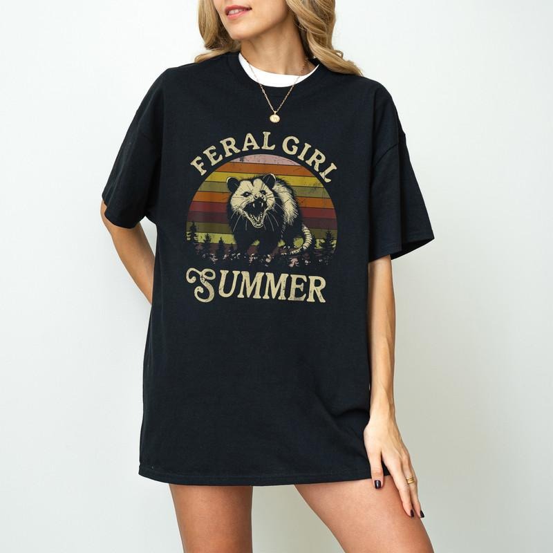 Feral Girl Summer Tiger Funny Sarcastic Quotes Wild - Adult & Kids T-Shirts, Sweatshirts & Hoodies apparel design preview 1