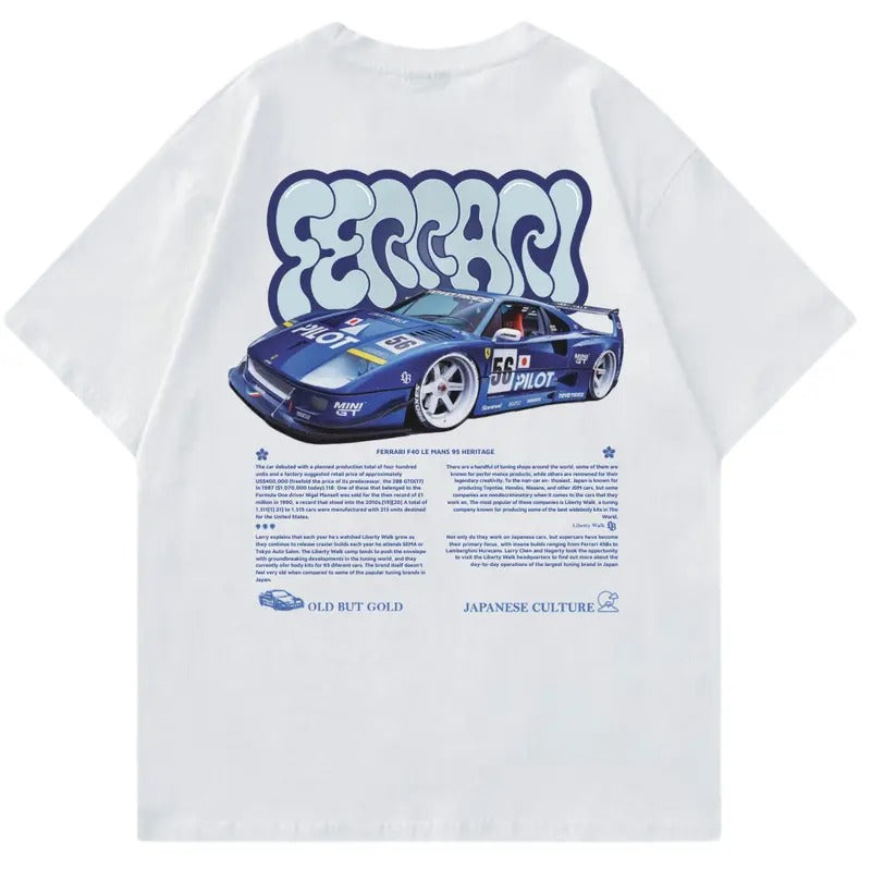 Ferrarii F40 Blue Liberty Walk Car Enthusiast Classic - Adult & Kids T-Shirts, Sweatshirts & Hoodies apparel design preview 1