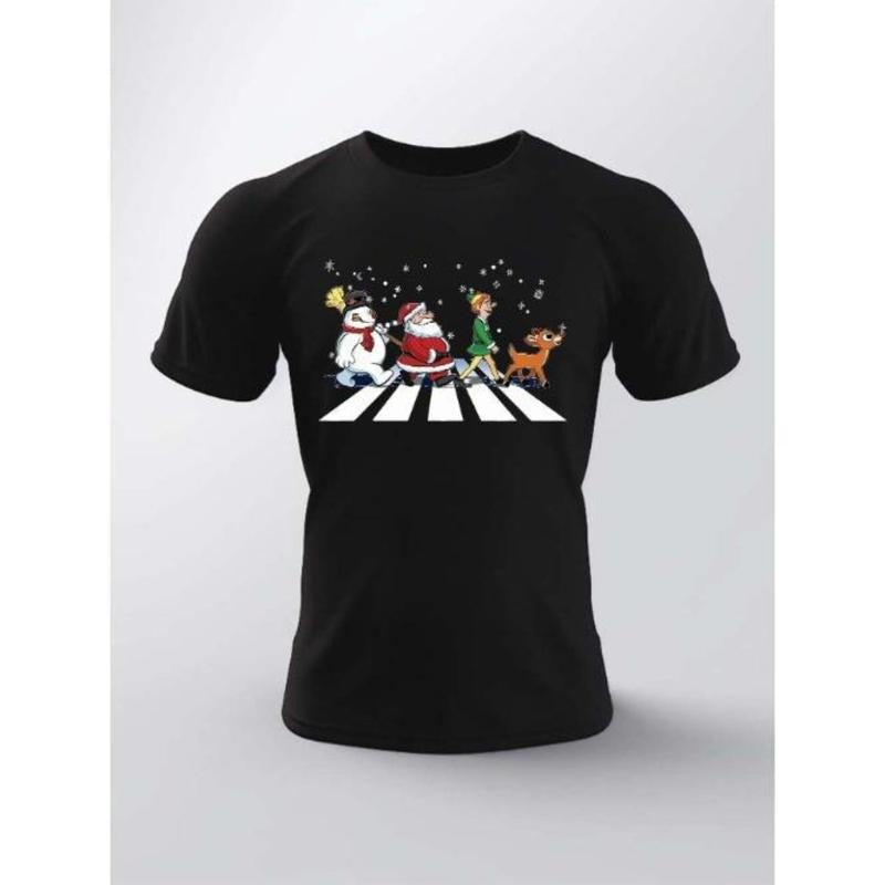 Festive Santa Elf Zebra Crossing Print Casual Short - Adult & Kids T-Shirts, Sweatshirts & Hoodies apparel design preview 1