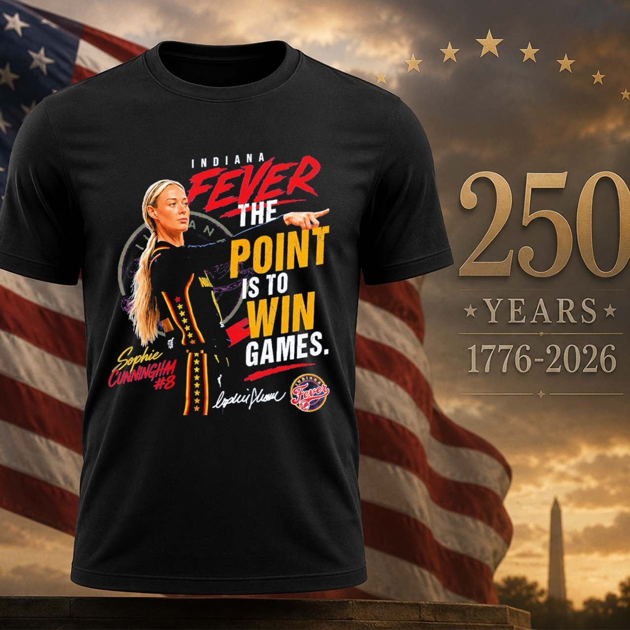 Fever Sophie Cunningham The Point Is To Win Games - Adult & Kids T-Shirts, Sweatshirts & Hoodies apparel design preview 1