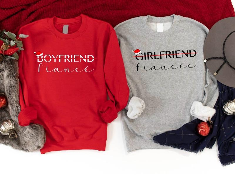 FiancéE Fiancé Matching Engagement Couples Girlfriend - Adult & Kids T-Shirts, Sweatshirts & Hoodies apparel design preview 1