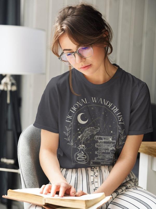 Fictional Wanderlust Poet Literary Bookish Bookcore - Adult & Kids T-Shirts, Sweatshirts & Hoodies apparel design preview 1