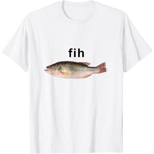 "Fih" Funny Misspelled Fish Meme Simple Humor Casual - Adult & Kids T-Shirts, Sweatshirts & Hoodies apparel design preview 1