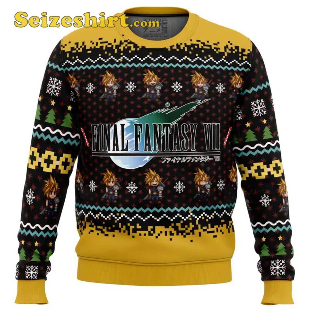Final Fantasy VII Ugly V Neck Ugly Christmas Sweater - Gift Idea product image
