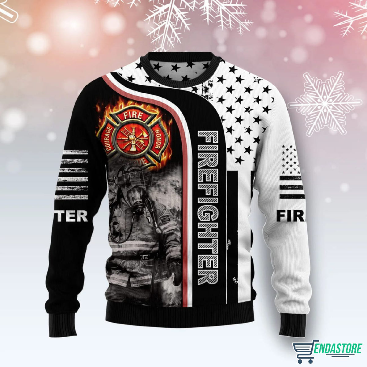 Firefighter Awesome 3D Ugly Christmas Sweater - Holiday Gift product image