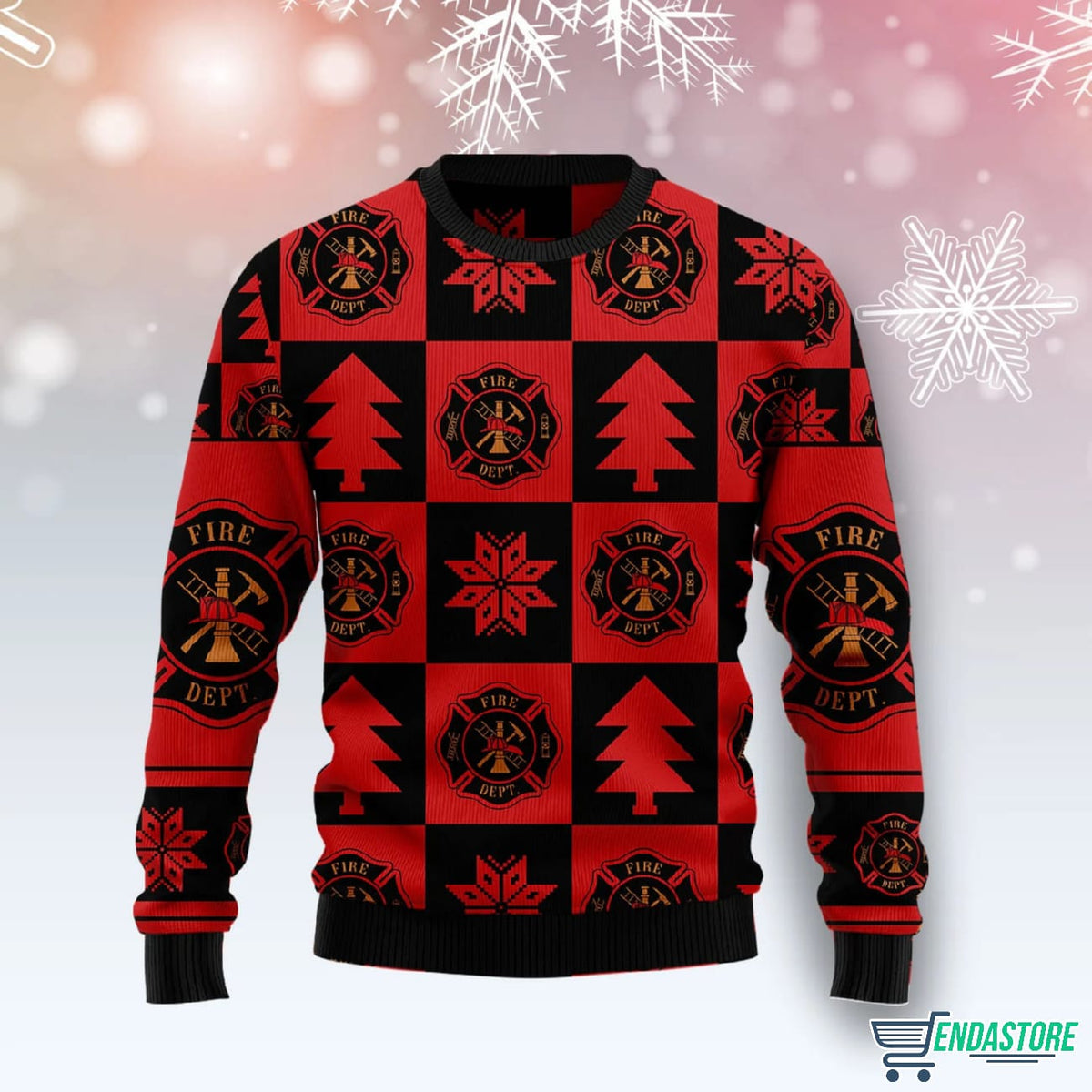 Firefighter Christmas Pattern 3D Ugly Christmas Sweater - Holiday Gift product image