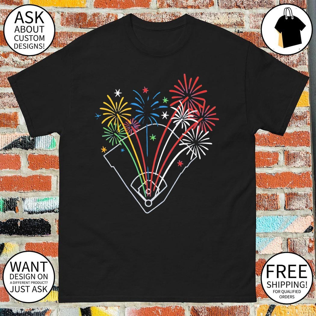 Fireworks on the Wrigley Field Chicago Cubs 4th of - Adult & Kids T-Shirts, Sweatshirts & Hoodies apparel design preview 1