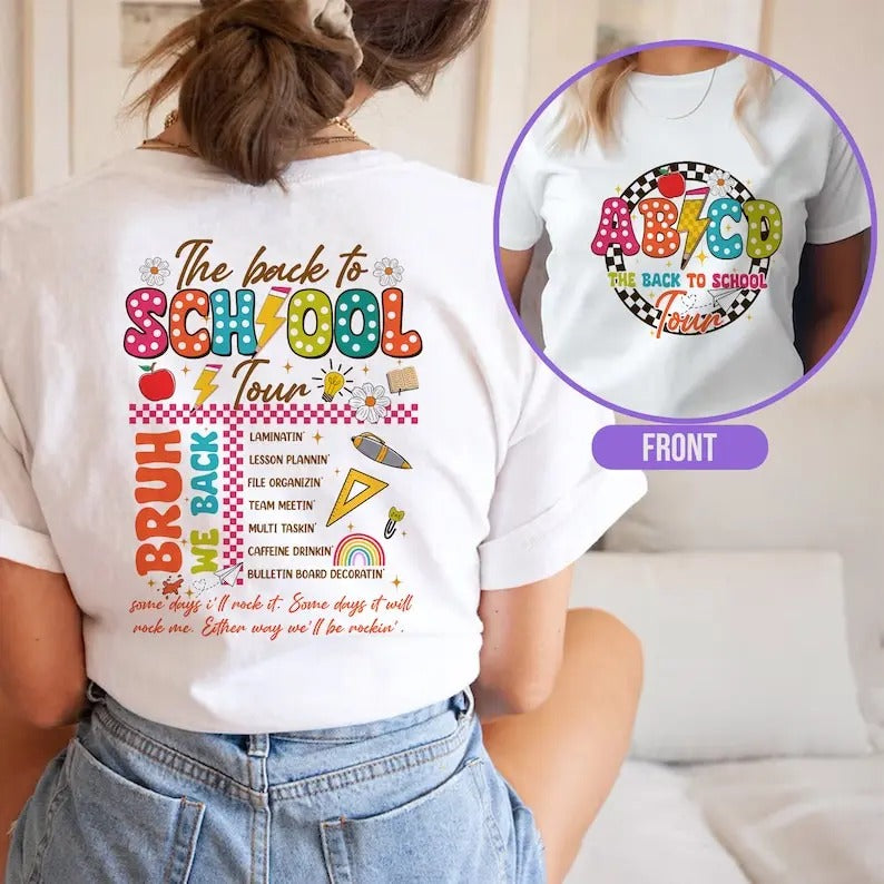 First Day School Retro Back Teachers ABCD Teacher - Adult & Kids T-Shirts, Sweatshirts & Hoodies apparel design preview 1