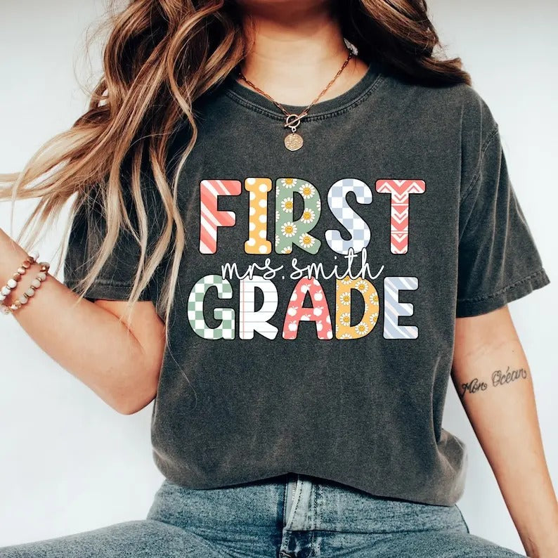 First Grade Teacher 1st Day School Matching New Squad - Adult & Kids T-Shirts, Sweatshirts & Hoodies apparel design preview 1