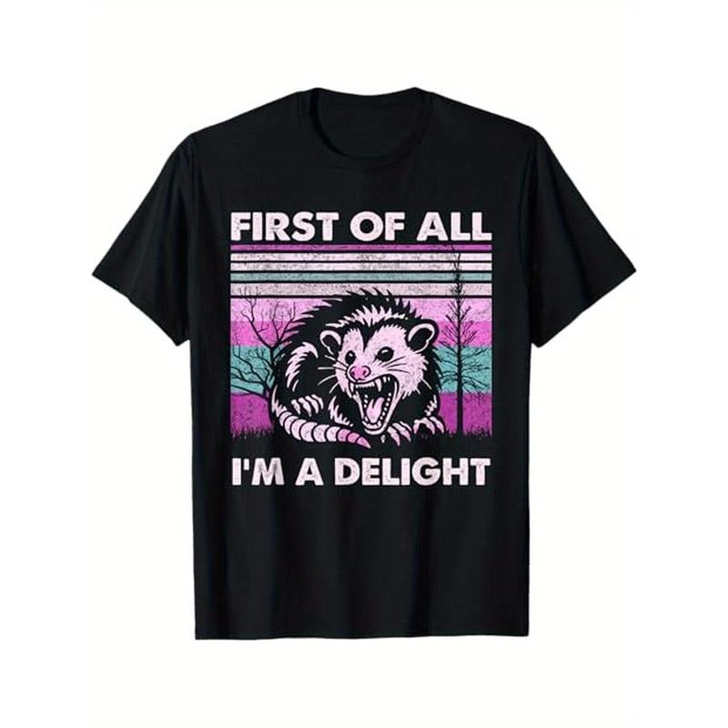 First All I'M Delight Retro Purple Angry Opossum - Adult & Kids T-Shirts, Sweatshirts & Hoodies apparel design preview 1