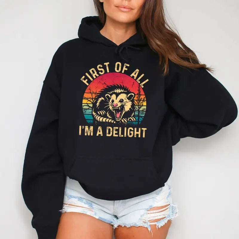 First All I'M Delight Casual Street Fleece Hooded - Adult & Kids T-Shirts, Sweatshirts & Hoodies apparel design preview 1