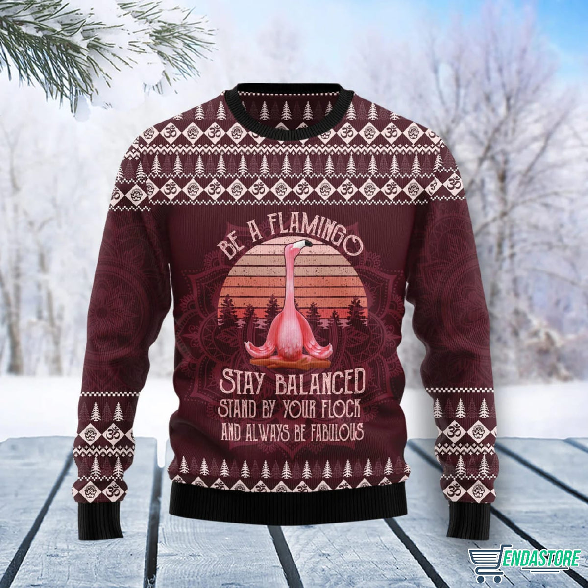 Flamingo Yoga 3D Ugly Christmas Sweater - Holiday Gift product image