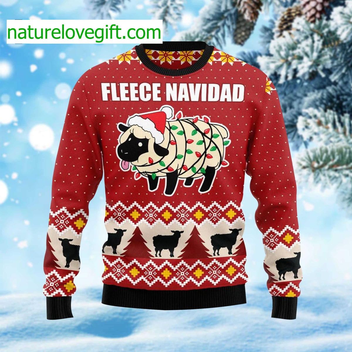 Fleece Navidad Ugly Christmas Sweater - Holiday Gift product image