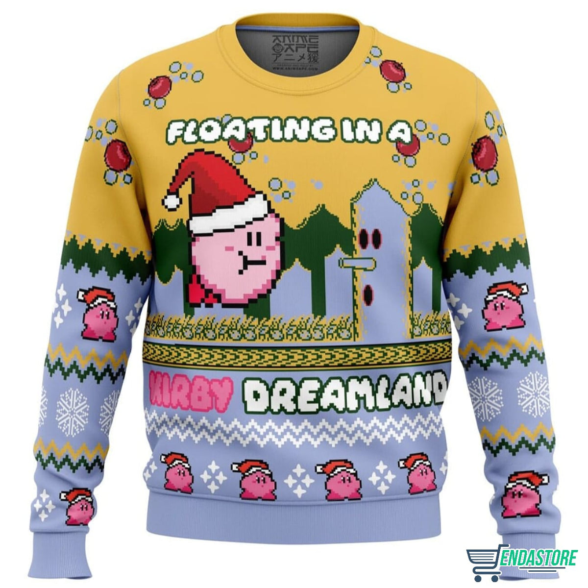 Floating in a Kirby Dreamland 3D Ugly Christmas Sweater - Holiday Gift product image