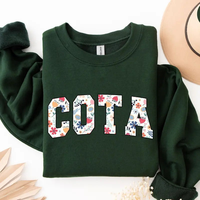 Floral COTA Nurse Appreciation Certified Occupational - Adult & Kids T-Shirts, Sweatshirts & Hoodies apparel design preview 1