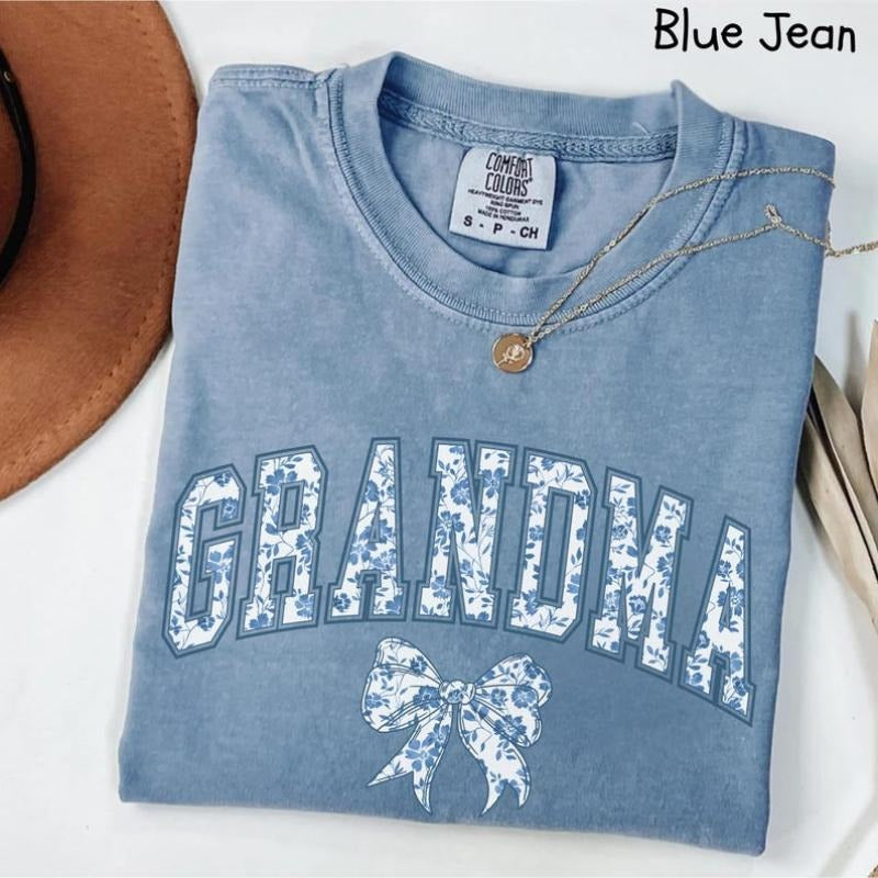 Floral Grandma Cute New Pregnancy Announcment - Adult & Kids T-Shirts, Sweatshirts & Hoodies apparel design preview 1