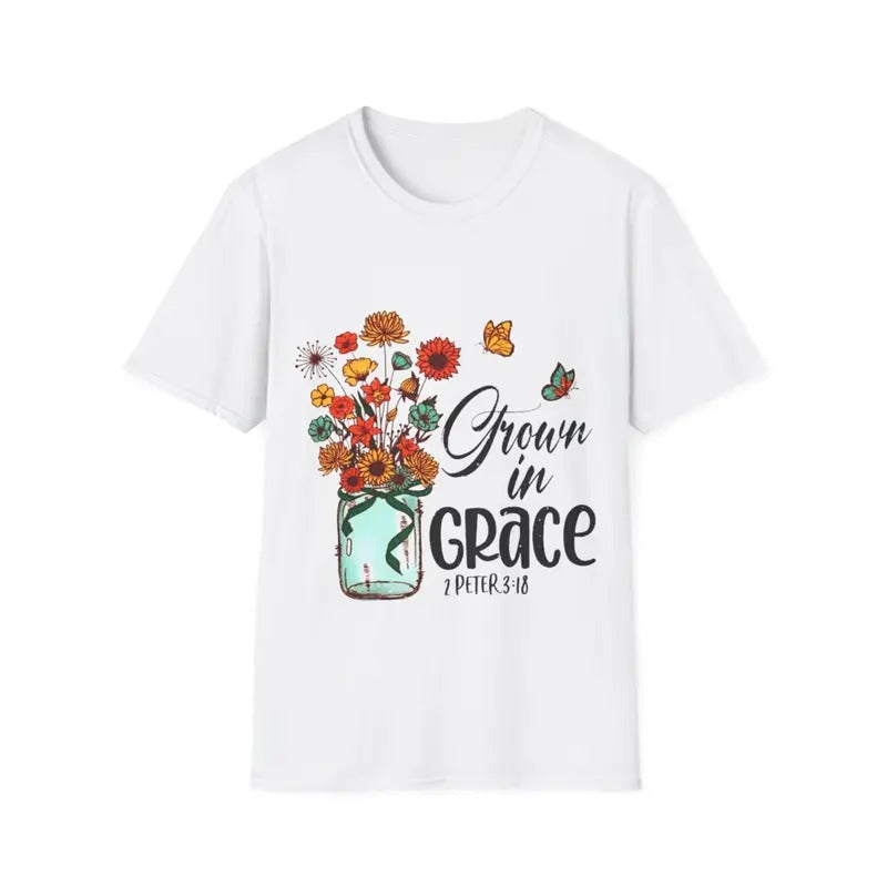 Floral Grow Grace Succulent Plant Christian Religious - Adult & Kids T-Shirts, Sweatshirts & Hoodies apparel design preview 1