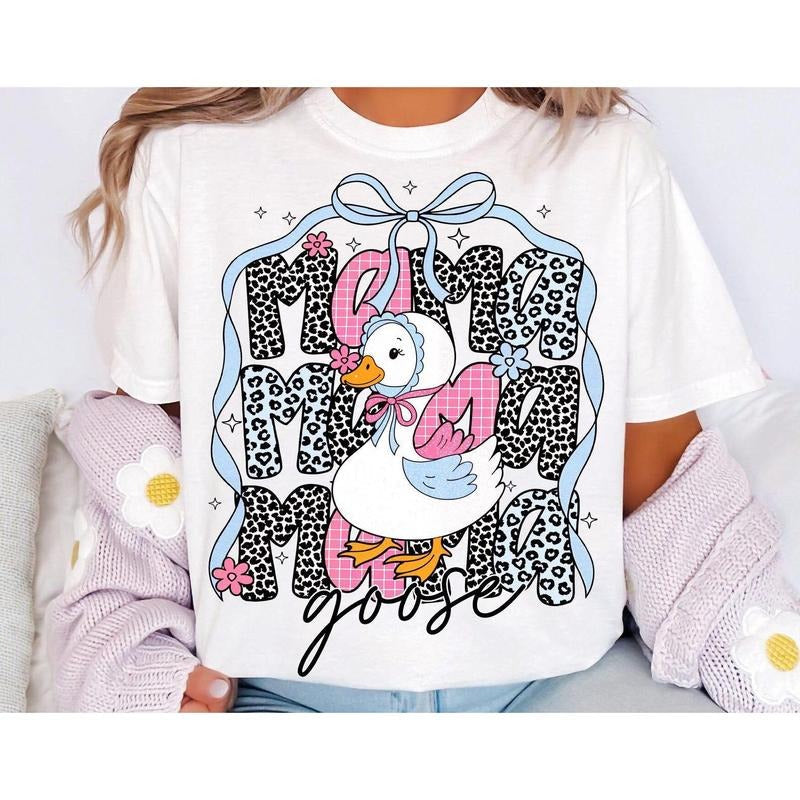 Floral Mama Goose Girly Duck Png Lover - Adult & Kids T-Shirts, Sweatshirts & Hoodies apparel design preview 1