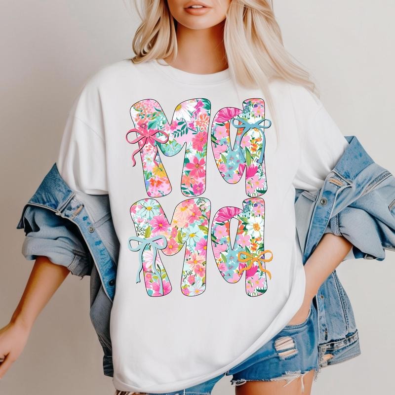 Floral Mama Preppy Retro Flower Mom Aunt Nana Mimi - Adult & Kids T-Shirts, Sweatshirts & Hoodies apparel design preview 1