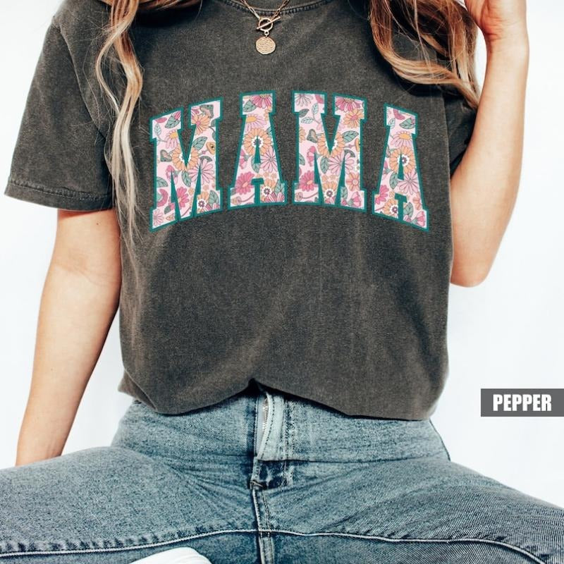 Floral Mama Spring Motherhood Retro Mom Flower New - Adult & Kids T-Shirts, Sweatshirts & Hoodies apparel design preview 1