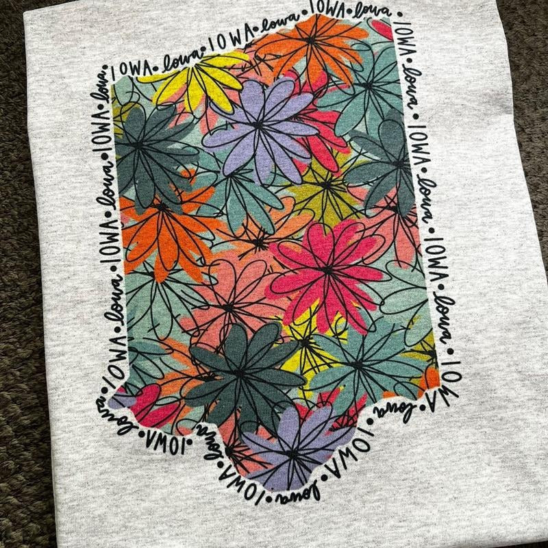 Pick Your State Floral Vintage - Adult & Kids T-Shirts, Sweatshirts & Hoodies apparel design preview 1