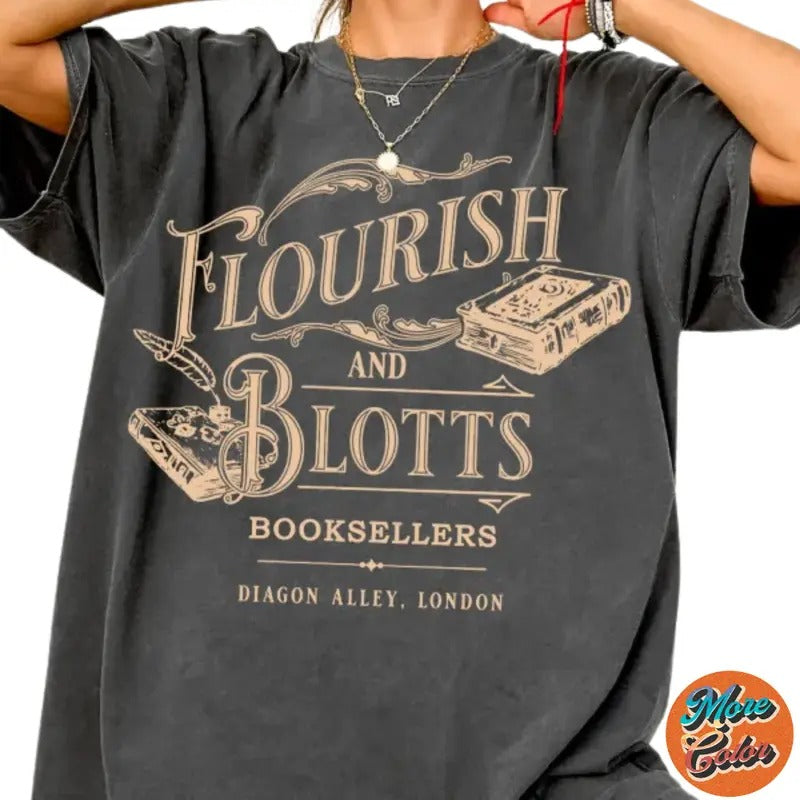 Flourish Blotts Movie Vintage Cotton Crew Neck Size S - Adult & Kids T-Shirts, Sweatshirts & Hoodies apparel design preview 1