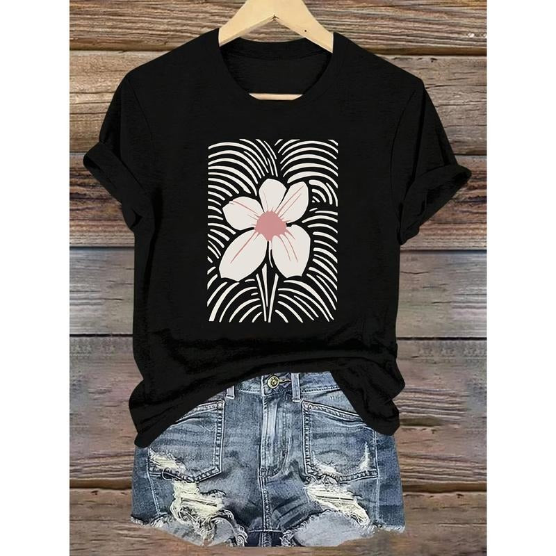 Flowers Pattern Printing Spring Summer Casual Short - Adult & Kids T-Shirts, Sweatshirts & Hoodies apparel design preview 1
