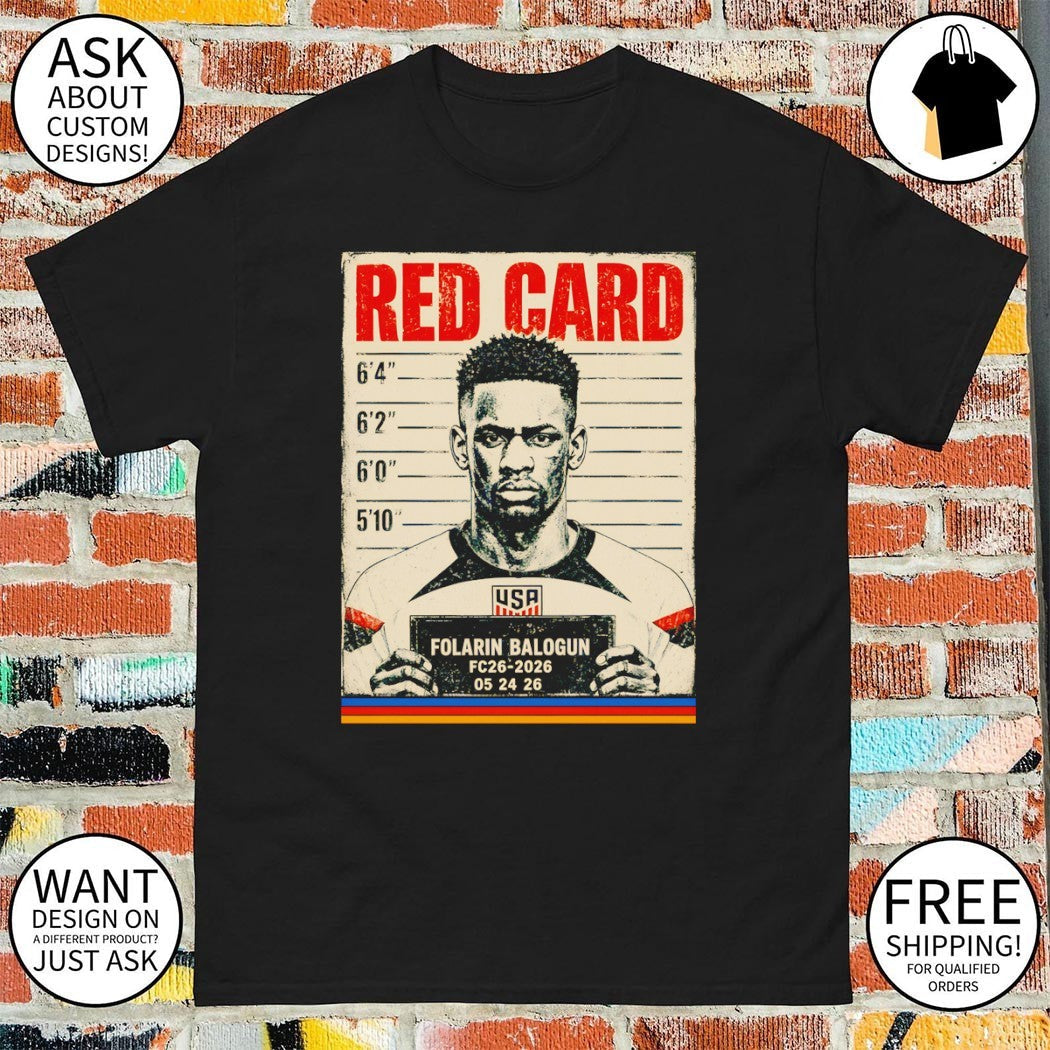 Folarin Balogun USA Soccer Red Card FC26-2026 World - Adult & Kids T-Shirts, Sweatshirts & Hoodies apparel design preview 1